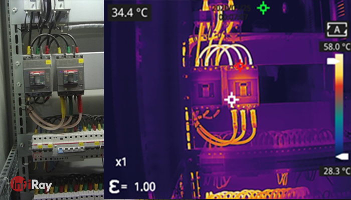 The imaging effect of thermal camera arranged in a cabinet